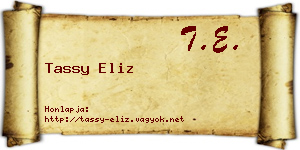 Tassy Eliz névjegykártya
